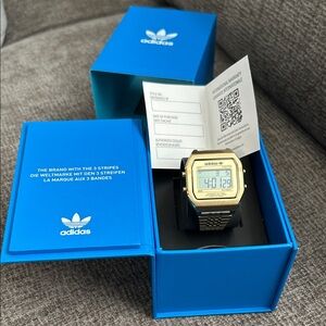 NIB Adidas Stainless Steel Gold-Tone digital watch